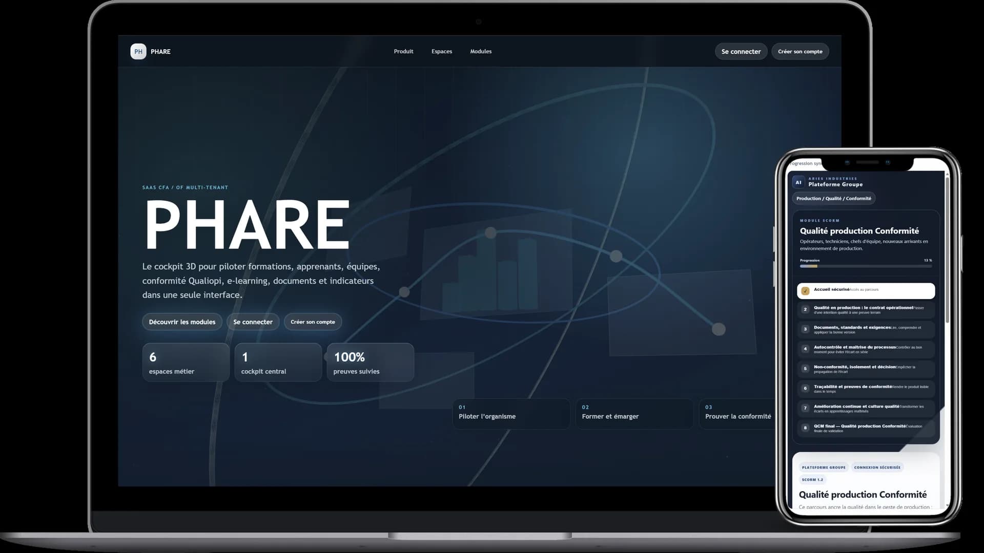 Interface du logiciel C.R.C. Pro Phare